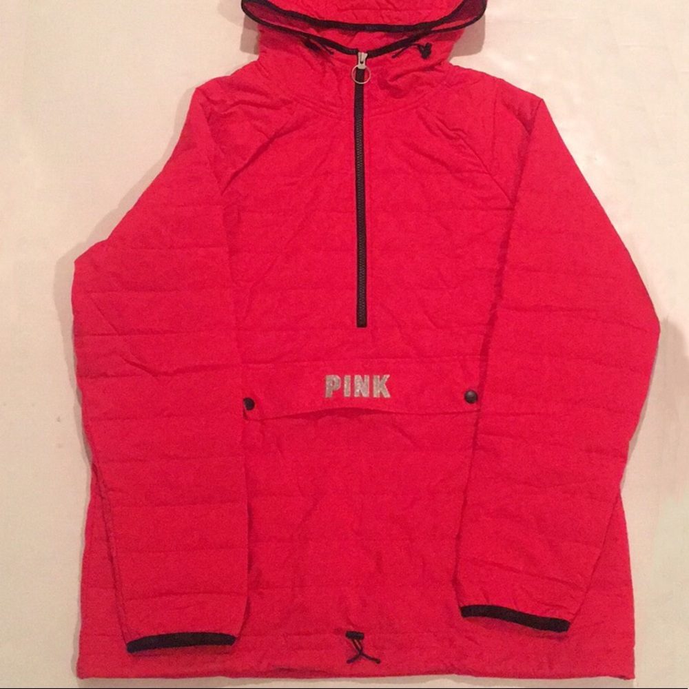 victoria’s secret pink puffer sport jacket red M/L - Picture 2 of 5